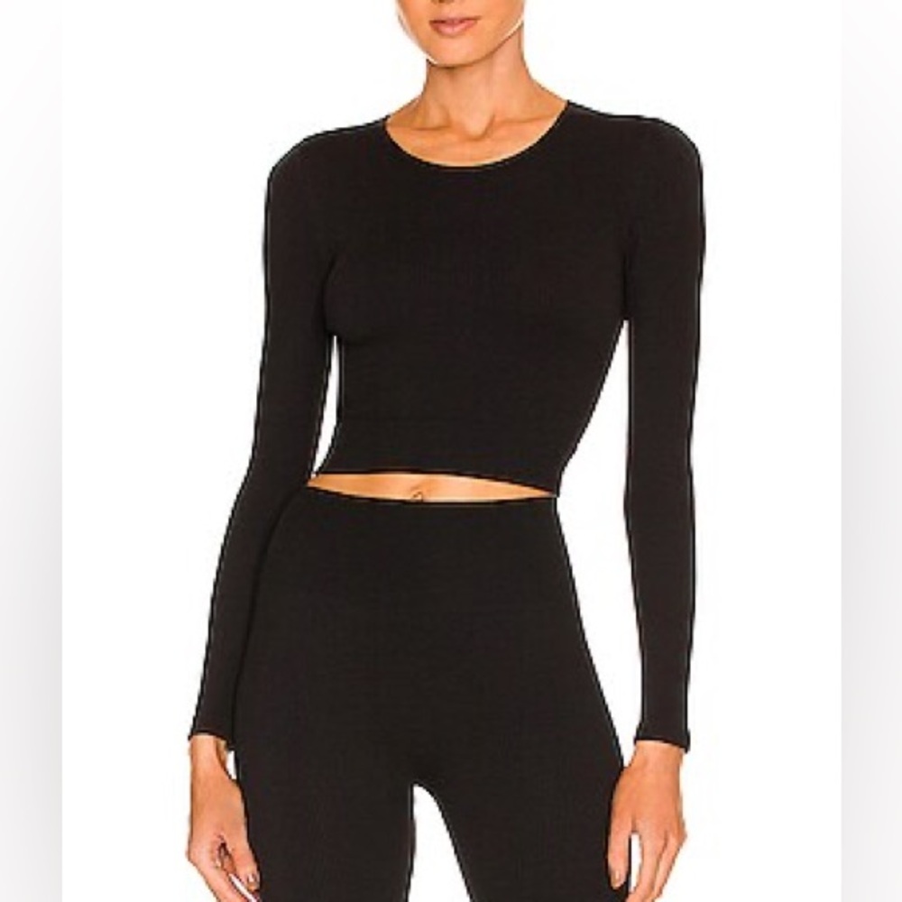 Womens Commando Studio Rib Long Sleeve Crop Top